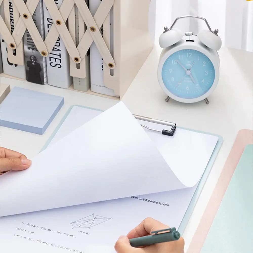 Forniture di cancelleria per ufficio scolastico con clip a basso profilo Cartella di file per studenti Stecca Memo Clip Blocco note Appunti in plastica