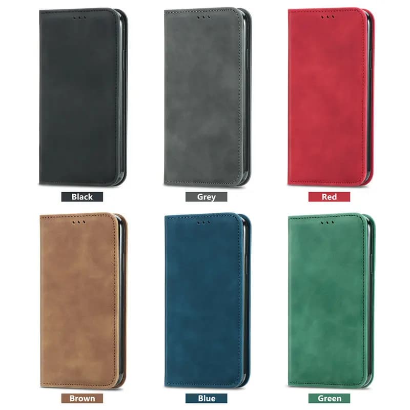 For iPhone 17 16 Pro Max 5G Magnetic Leather Wallet Smooth Case For iPhone 17 Air 16E Flip Cover iPhone16 Plus+ Funda Shockproof