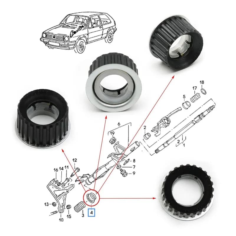 4Pcs Steering Columm Ball Bearing Replacement 171419517B For VW Golf