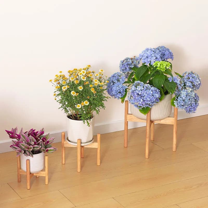 Solid Wood Plant Stand - Vintage Flower Pot Holder for Indoor Outdoor, Balcony Garden Decor Display Rack