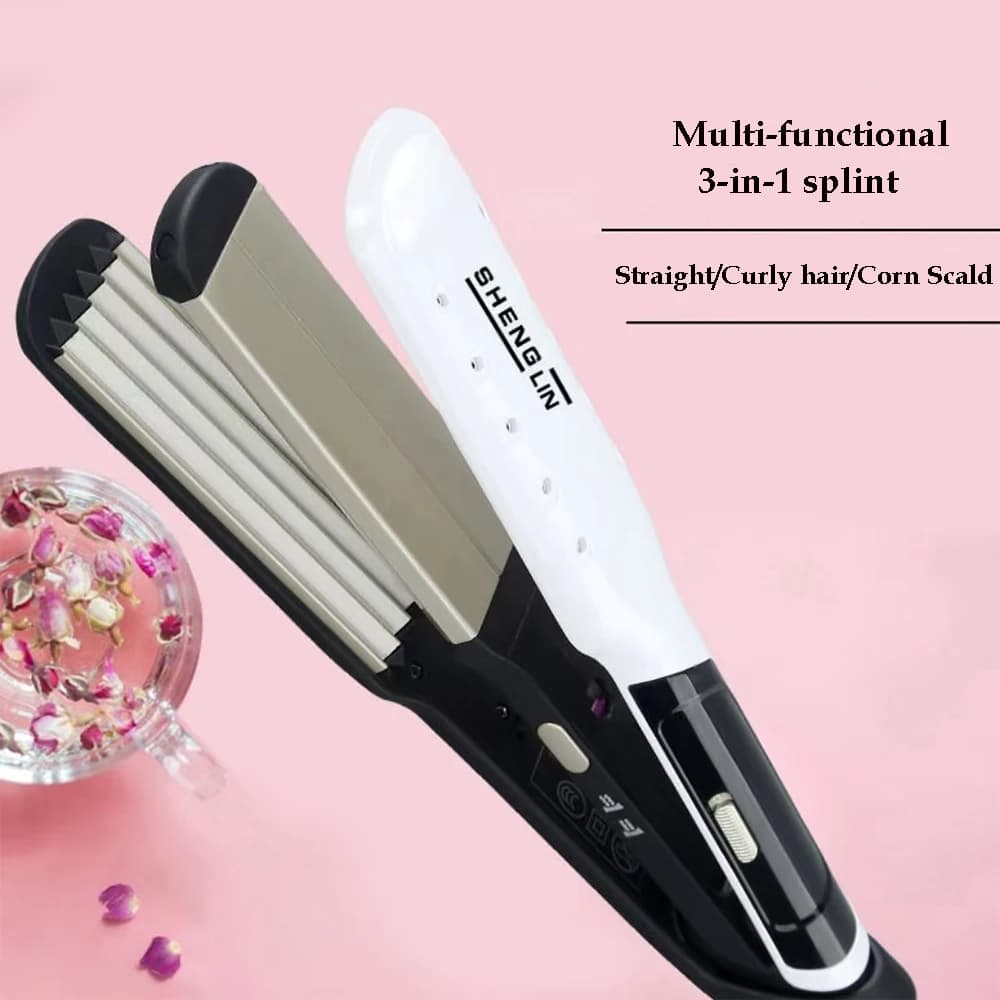 Electric Hair Plate 2 in 1: Smooth and Hair Straightener with Corrugated Plates for Hair Care