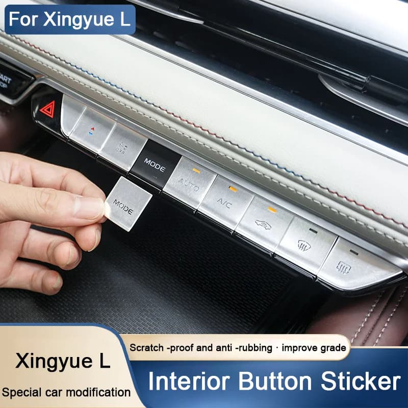 Interior accessory for Geely Xingyue L 2021 2022 2023 2024, Central Console AC Button Sticker, Decorative Cover for Buttons