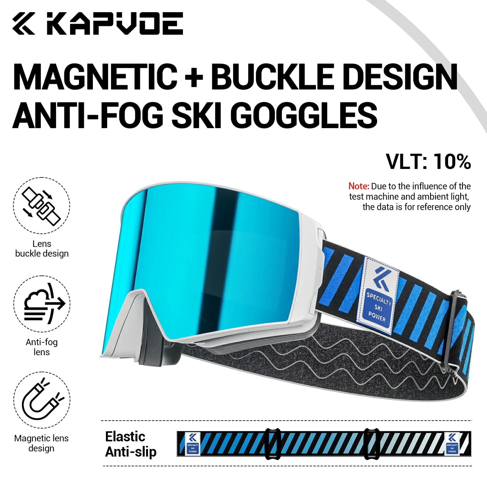Kapvoe Occhiali da neve fotocromatici Sci Snowboard Maschera da sci Uomo Donna Anti-Fog Protezione UV400 Occhiali da motoslitta Moto