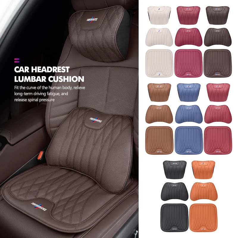 Car Headrest Pillow Lumbar Support Neck Pillow Cushion Interior For BMW 1 3 5 Series X1 X3 X4 X5 X7 G20 G38 F20 F39 F48 E46