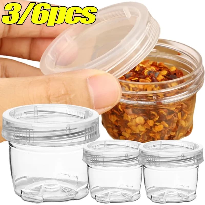 Contenitore per spezie da viaggio portatile per cucina da picnic, barbecue, kit di spezie da campeggio con 5 bottiglie di condimento trasparenti Contenitore per condimenti