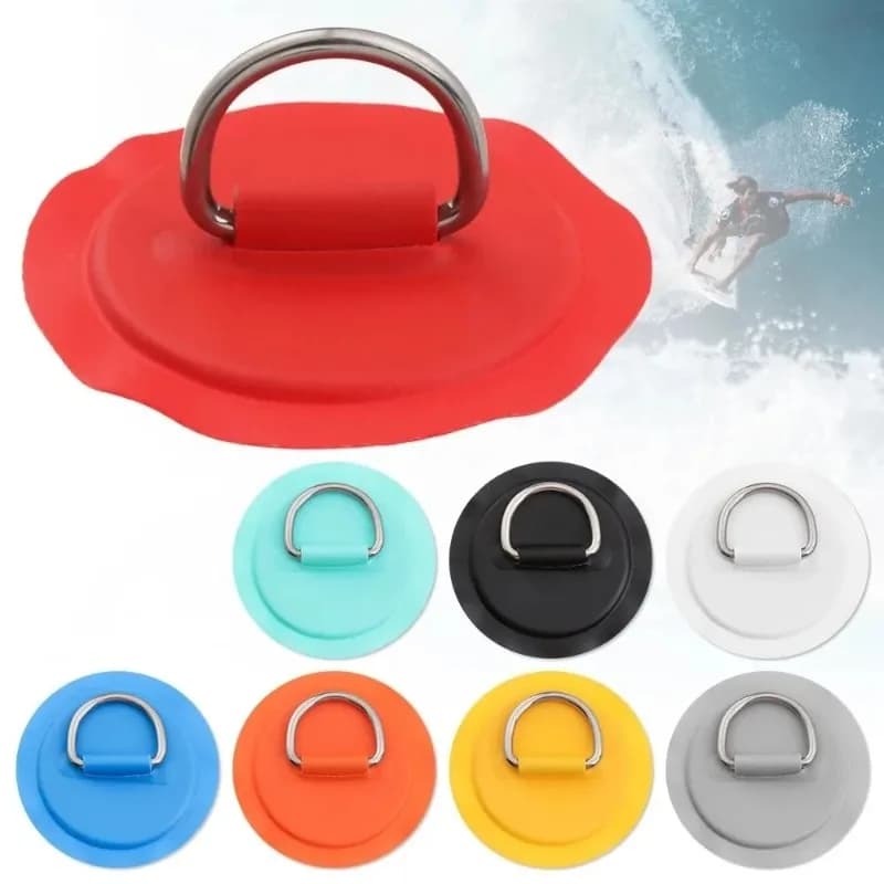 1 pz tavola da surf gommone barca toppa in PVC con anello a D in acciaio inox Pad/Patch gommone Patch Deck Rigging Sup Bungee Rope Kit