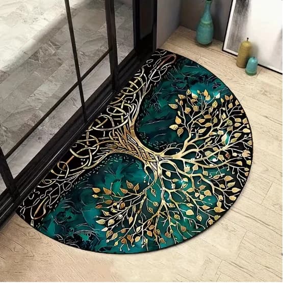 Circle Life Tree Door Mat, suitable for porch and living room decoration, non-slip mat, outdoor door mat, welcome mats for entrance door