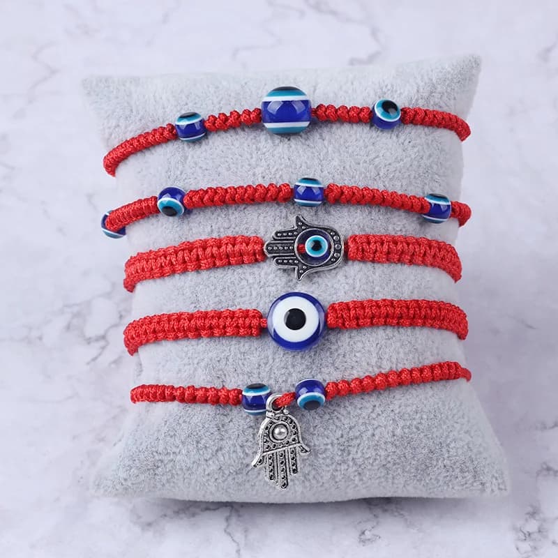 Turkish Evil Eye Bracelet Unisex Handwoven String Adjustable Braclet Classic Fatima Hand Braslet Valentines Day Gift Red Pulsera