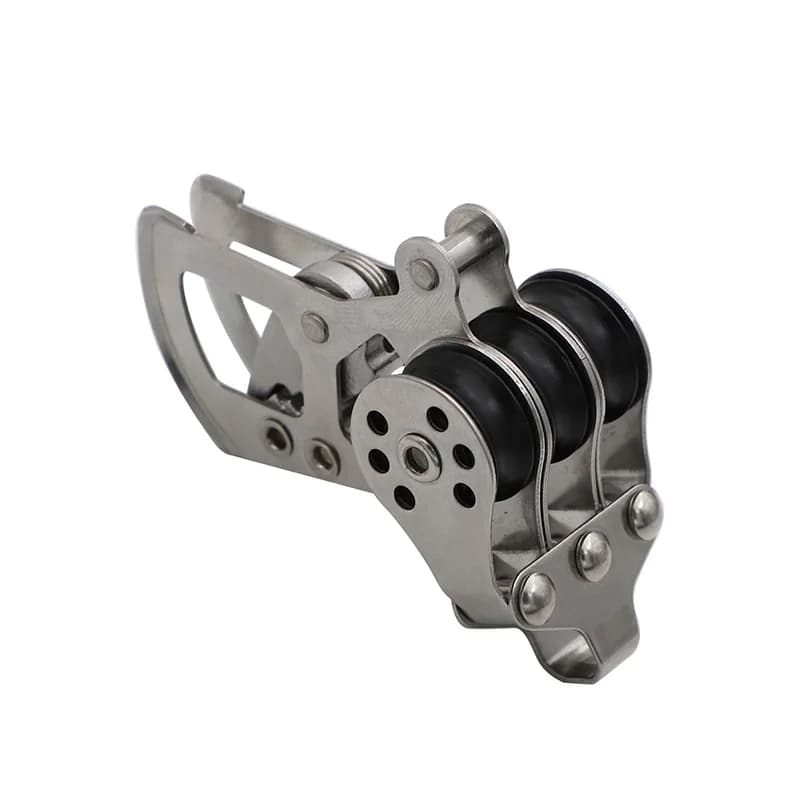 Stainless Steel Nylon Locking Pulley For Outdoor Canopy Sailboat Rope Nylon Sheave Pulley Block Marine Boat Accessories