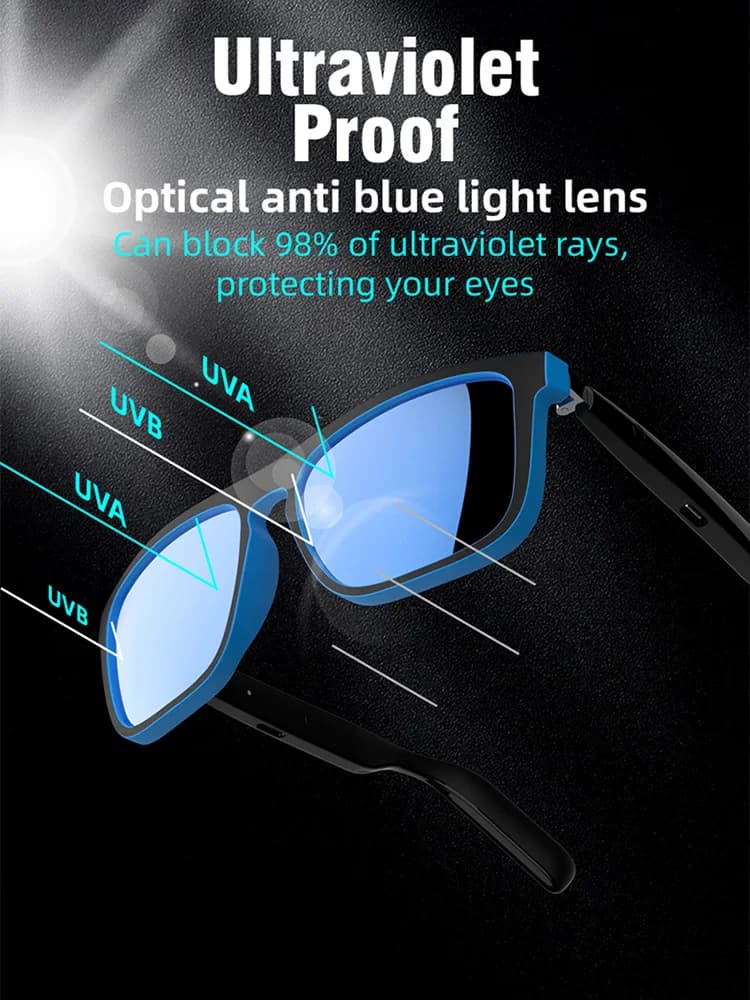 Occhiali da Sole Intelligenti AI per Uomo e Donna, Polarizzati Anti-UV, con Conduzione Aerea, Nuovi Occhiali Intelligenti AI