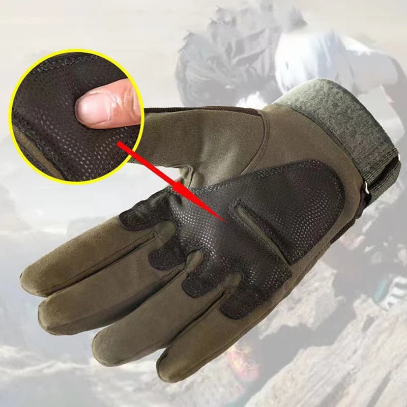 Men's tactical gloves with whole fingers, weight training, outdoor motorcycle, camping, hiking, cycling, bike, skiing, protection, sports gloves