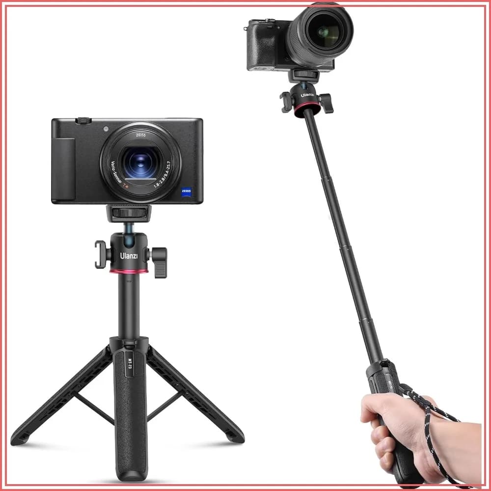 Extension Pole Tripod, Mini Selfie Stick Tripod Stand Handle Grip for Webcam Canon G7X Mark III Sony ZV-1 RX100 VII A6400 A6600 Cameras Vlogging