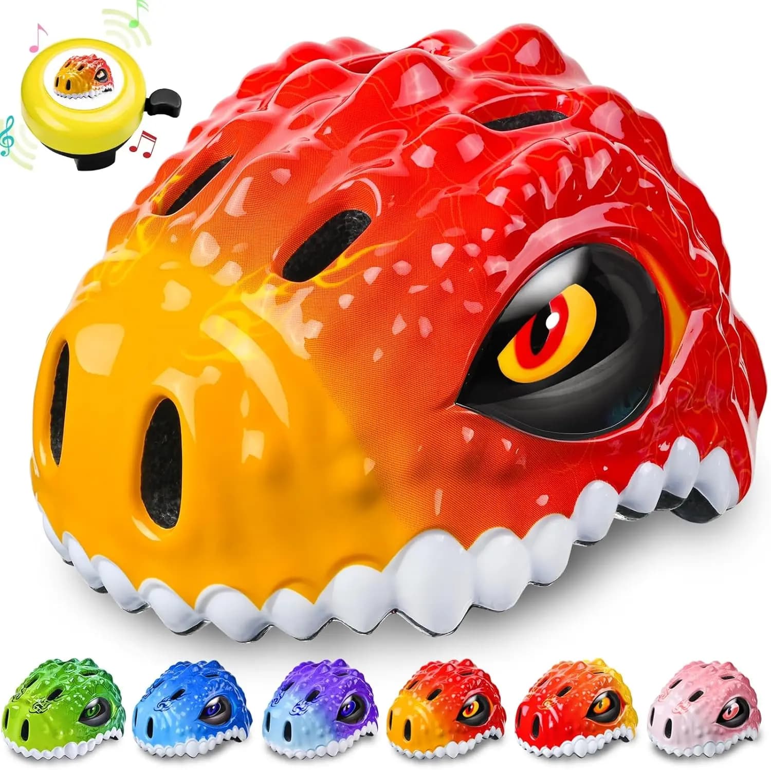 Set Casco Bici per Bambini con Protezioni Ginocchia Gomiti Polsi, Attrezzatura Protettiva Regolabile per Skateboard Monopattino Ciclismo Pattinaggio