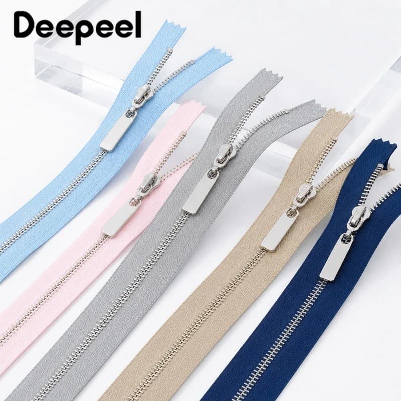 10Pcs 15/18/20/25/30cm 3# Metal Zipper Close End Auto Lock Teeth for Bag Clothes Pocket Sewing Repair Accessory Tailoring Supply