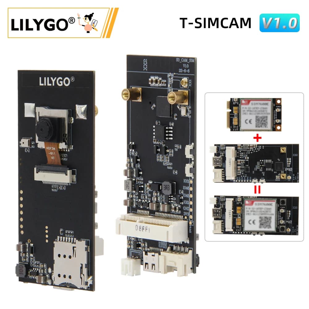 LILYGO® T-SIMCAM ESP32-S3 CAM development card WiFi Bluetooth 5.0 module Wireless OV2640/OV5640 IR-CUT camera Adapt T-PCIE SIM