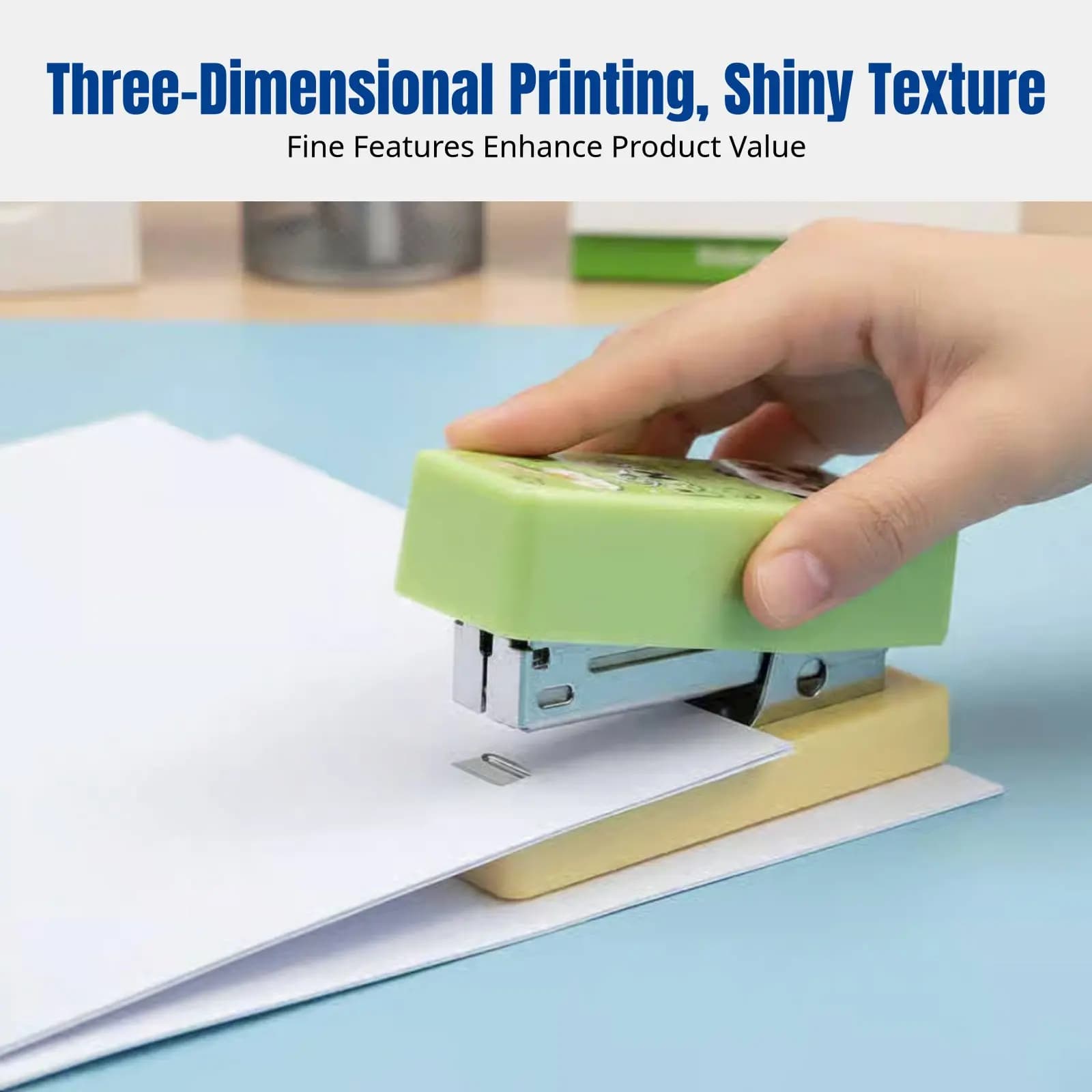 Set Mini Graffettatrice a Forma di Panda, Dimensioni Ridotte, per Studenti e Uso Domestico, Cancelleria Portatile, Stampa 3D, Tema Casuale