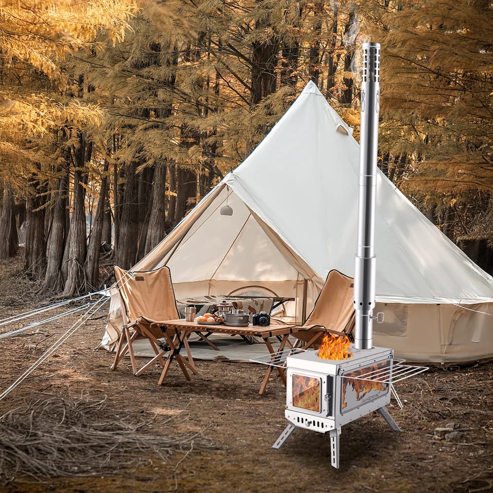 CHANGE MOORE Portable Camping Accessories Tent Stove Fireplace Tube Outdoor Burning Stainless Steel Wood Stove DIY Tube