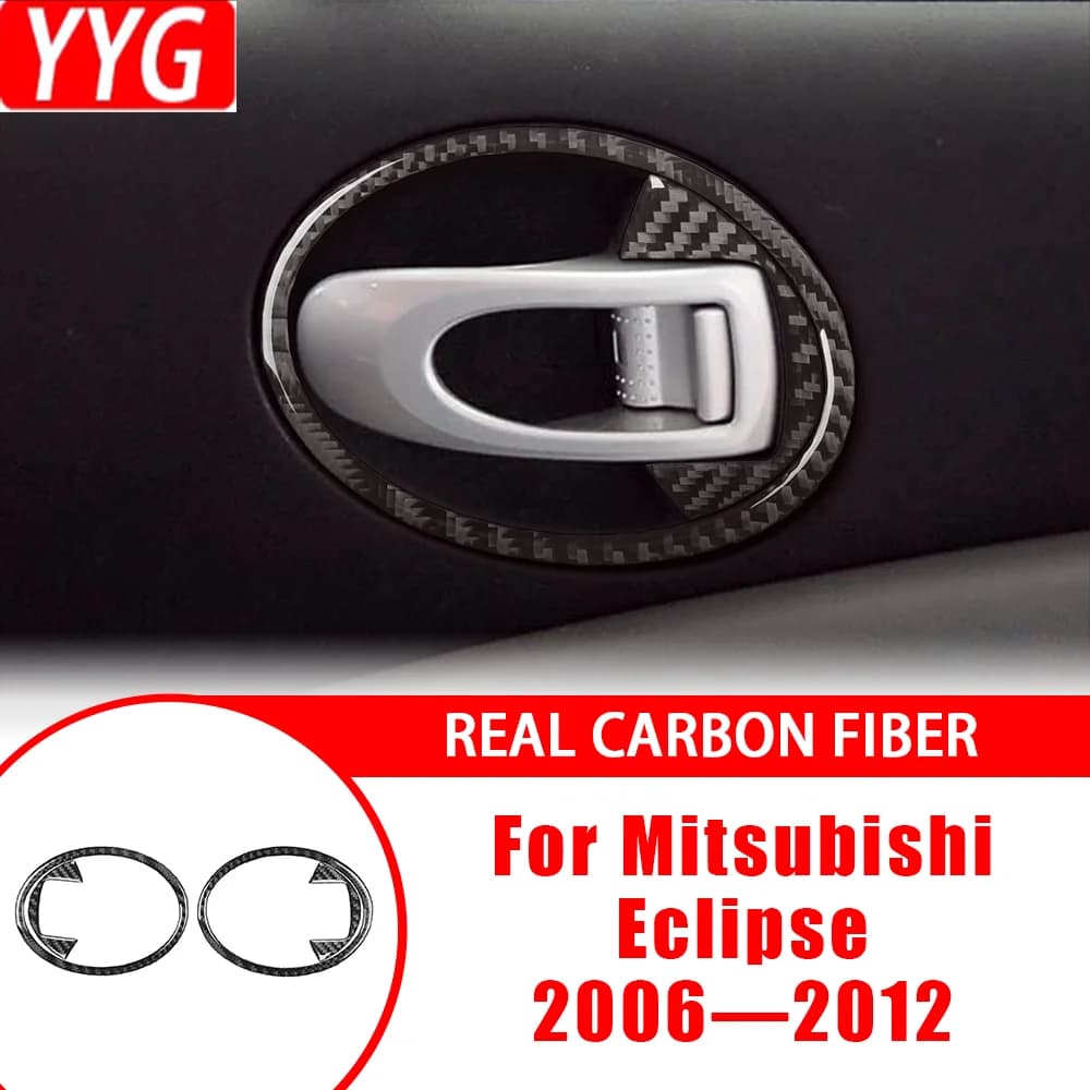 Carbon Fiber Car Accessory Internal Handle for Door Extractor Frame Interior Cover Trim Modified Sticker for Mitsubishi Eclipse 2006—2012