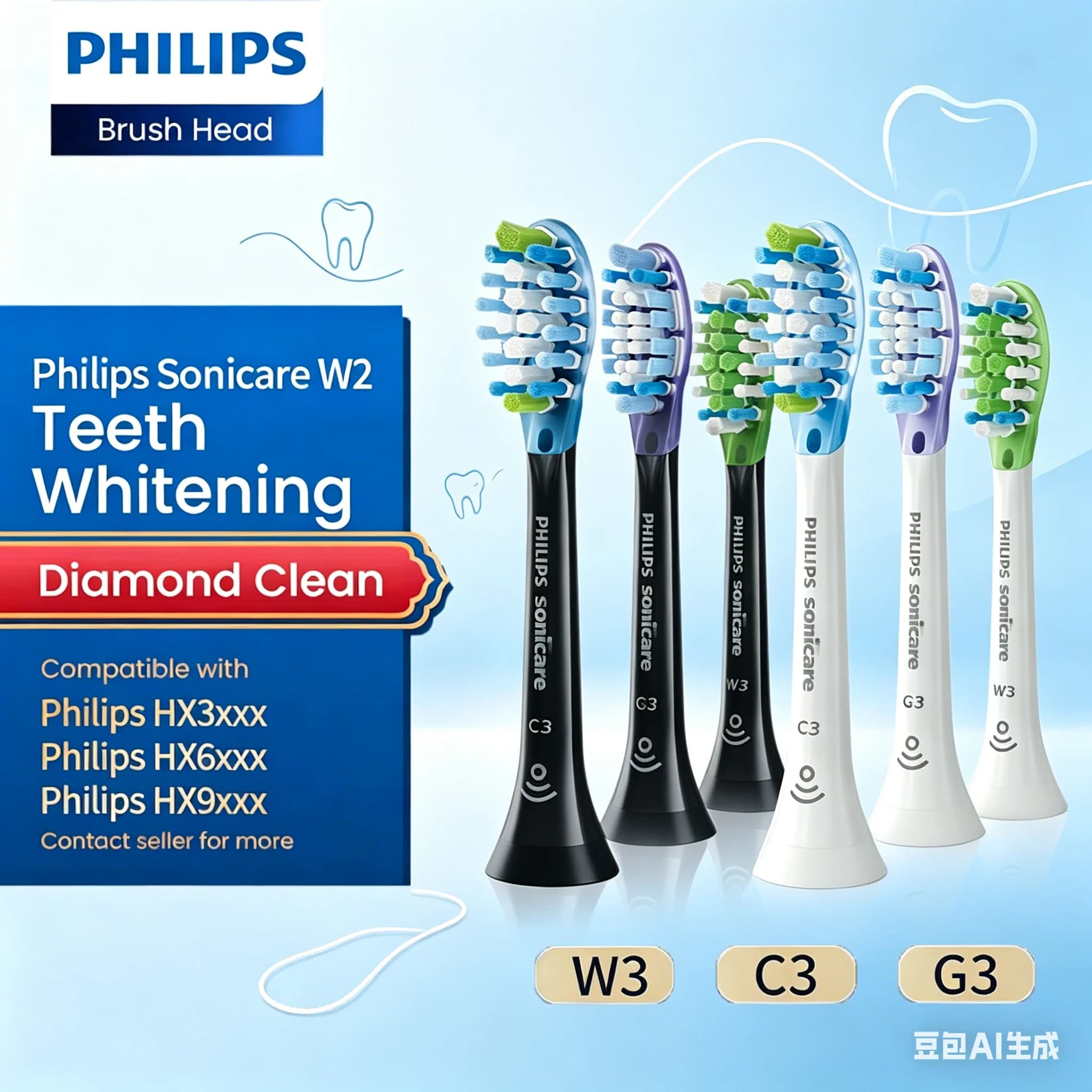 Testina di Ricambio Originale Philips Sonicare Premium Plaque Defence per Spazzolino Elettrico Philips Hx3/hx6/hx9