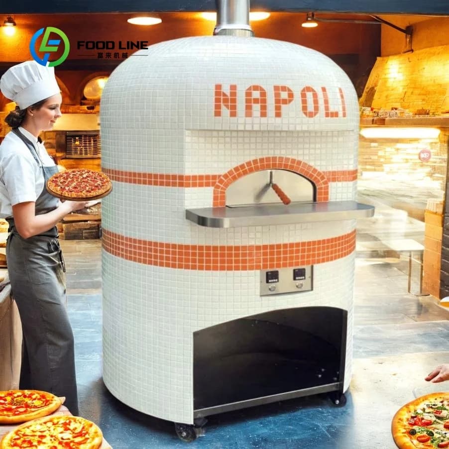 Industrial Pizza Oven for Bread Baking Stone Refractory Brick Gas Electric Heavy Duty Commercial Outdoor Indoor Rotating Pita