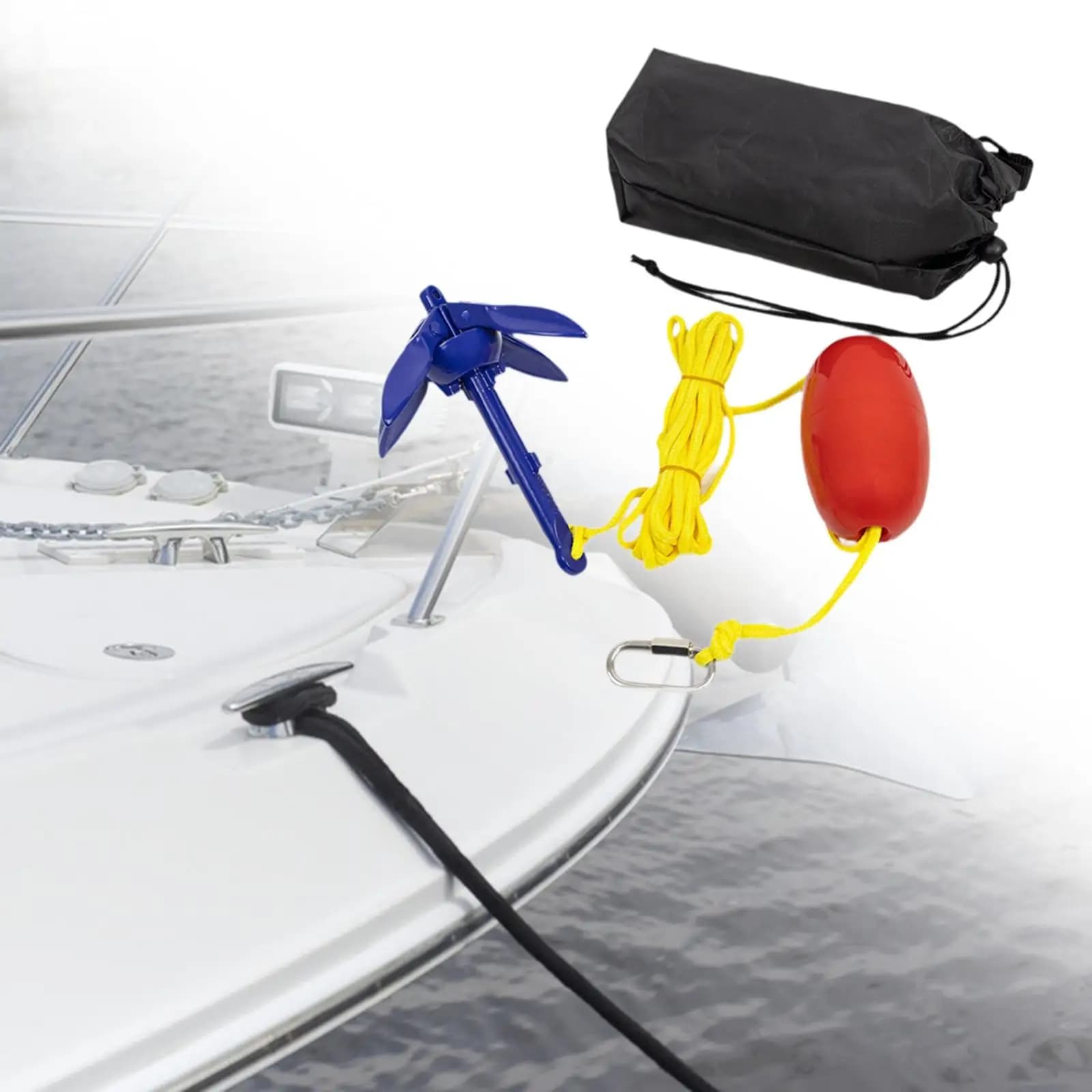 Kit di ancoraggio pieghevole per ancoraggio per grappolo pieghevole per kayak da sci, barca da pesca gonfiabile