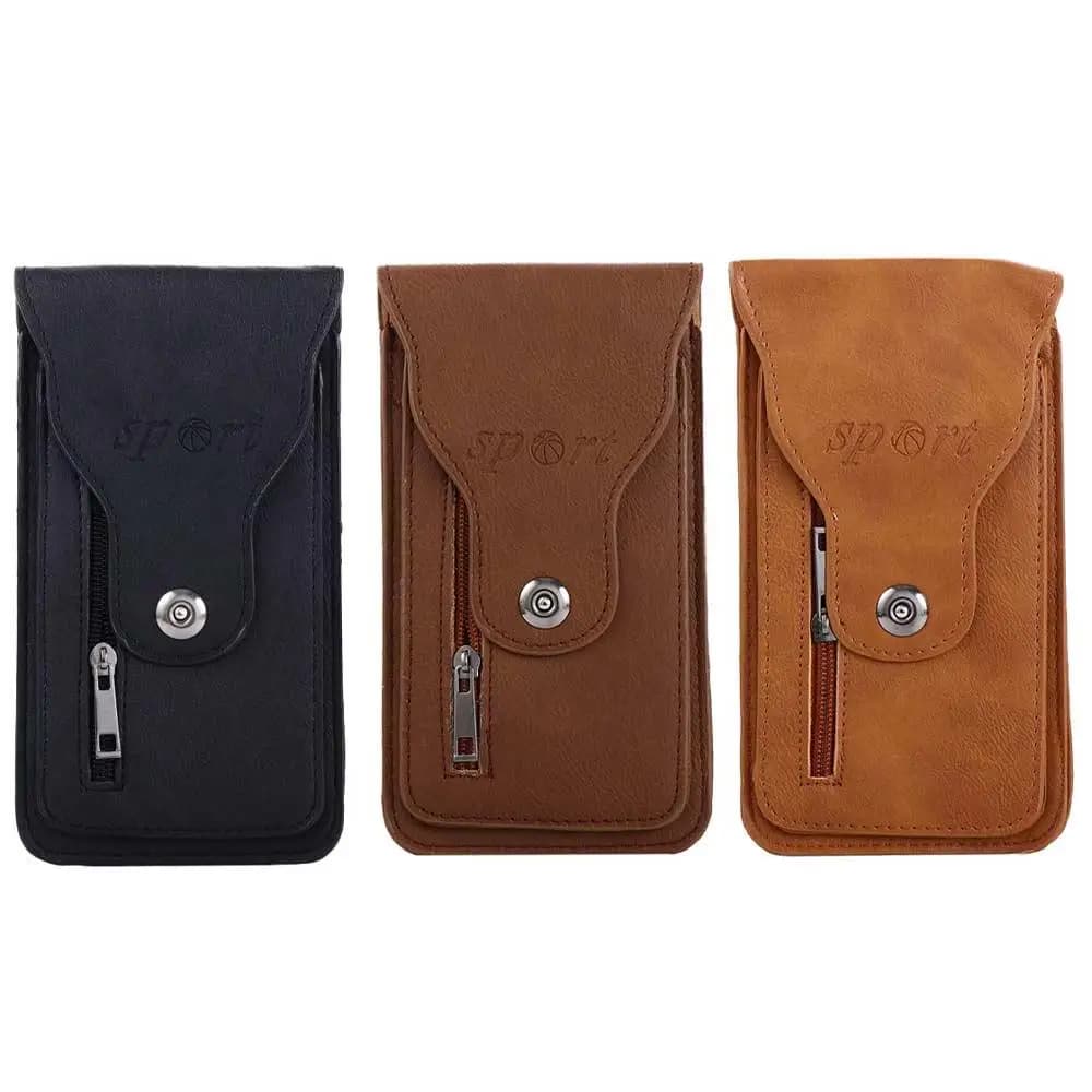 Portable Waist Bag with Hinge and Hasp Closure for Phone, Sports Belt Bag for Fitness and Running, Cellular Door