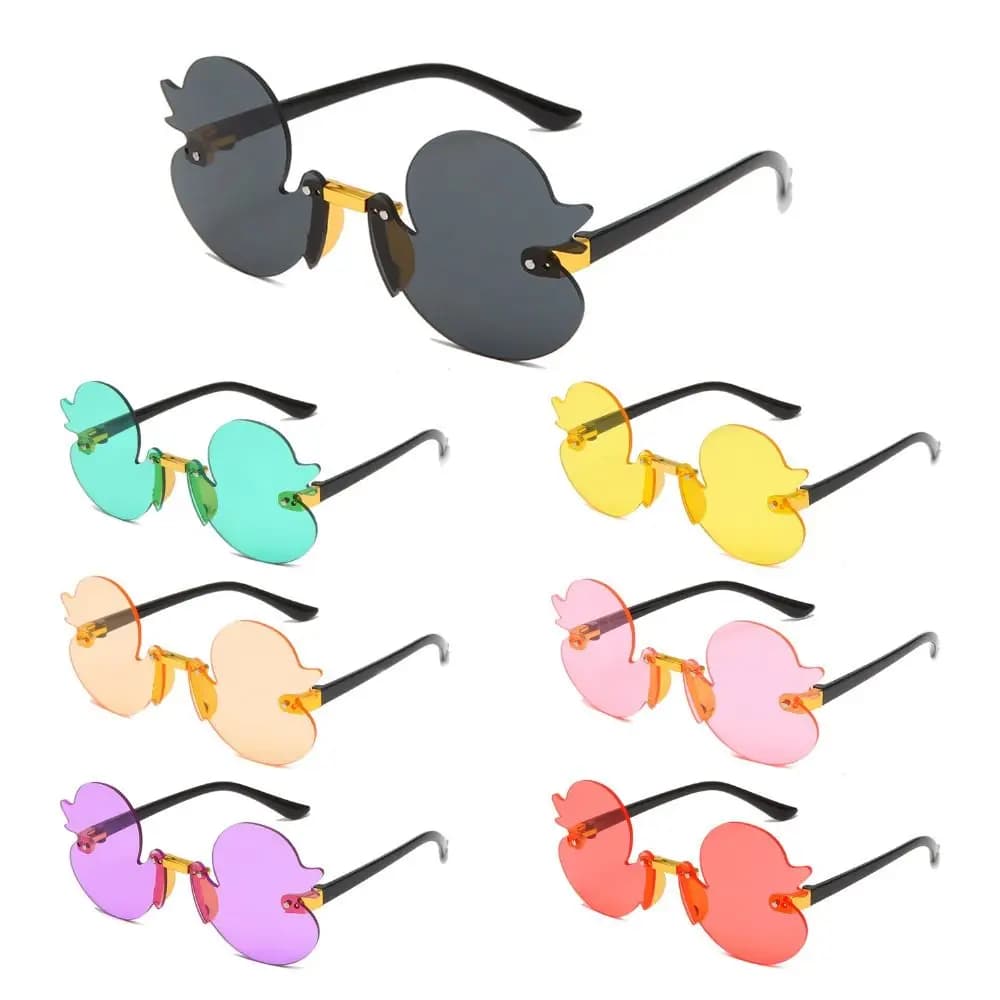Fashion Cartoon Children's Sunglasses UV400 Protection Colorful Rimless Shades Duck Shape Sun Glasses for Kids