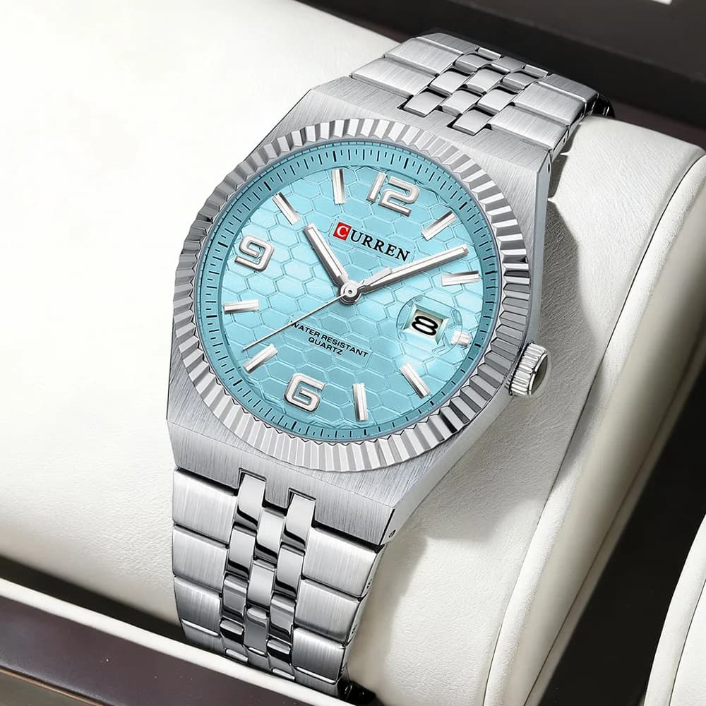 CURREN 8498 Men's Quartz Watches Waterproof Luminous Luxury Wristwatch for Men Stainless Steel Strap Date Simple Business Clock