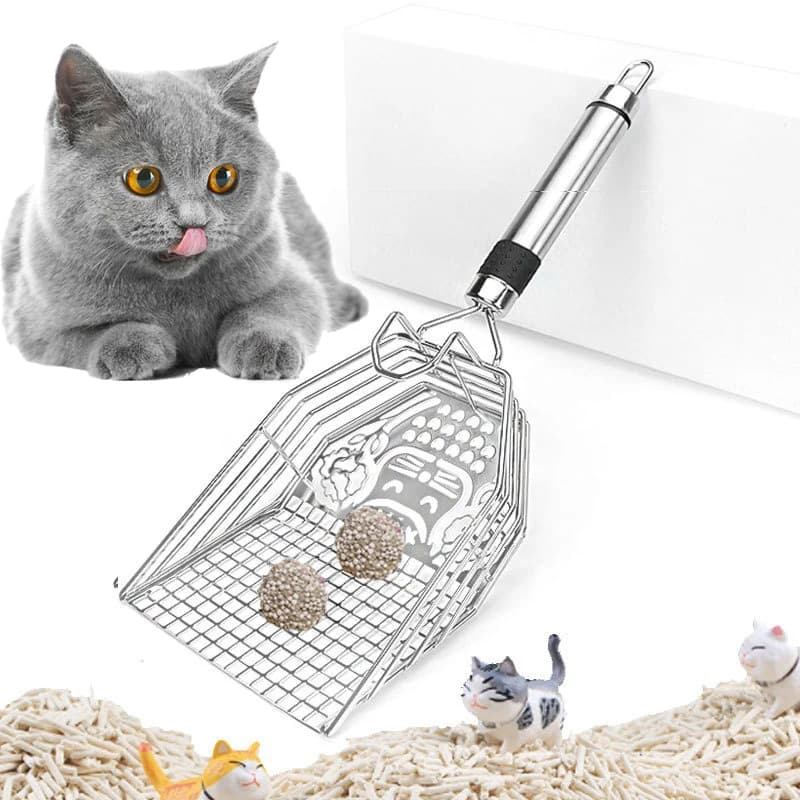 Nuova paletta per lettiera per gatti in acciaio inossidabile con gancio Rutabaga paletta per pollo filtrazione ad alta efficienza senza residui forniture per animali domestici
