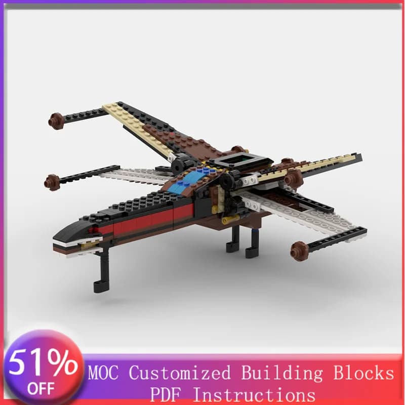 427 Pezzi Star Battle Exquisite X-wing Fighter Jet MOC, Blocchi da Costruzione Modulari Personalizzabili, Design Creativo Fai-da-te, Regalo Giocattolo per Ragazzi per Feste
