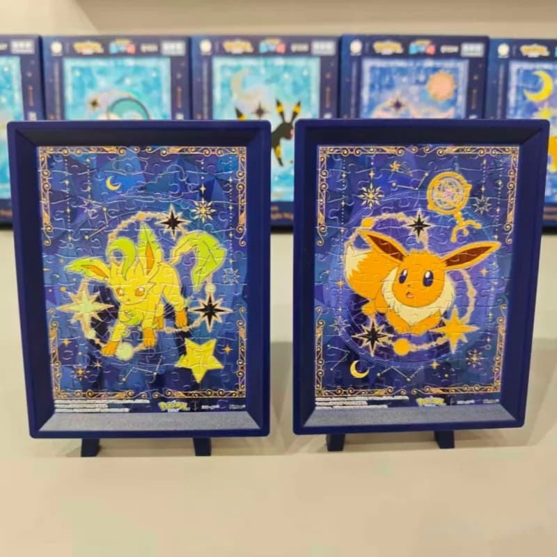 Pokemon Genuine EIEVUI& Starlight Night Series ACG Stand 80 pezzi Mini puzzle trasparente Ornamento da tavolo Giocattolo antistress