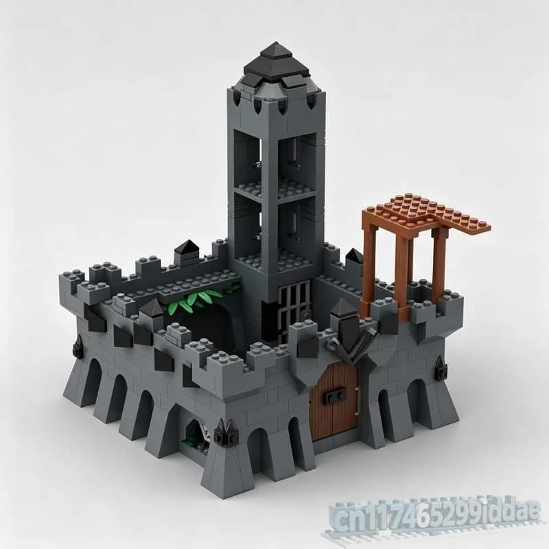 511PCS MOC Fantasy Dark Fortress Outpost Model Custom Puzzle Architecture DIY Assembly Educational Creative Toy Building Blocks