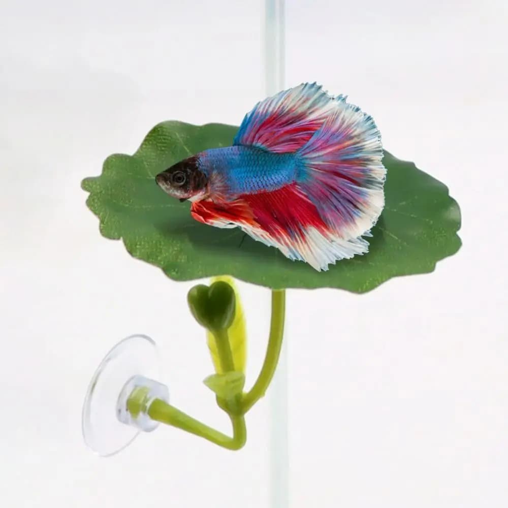 Rest leaves suction cup for plastic fish Betta, simulated lotus leaves/ ornamental plant for fish with artificial leaves