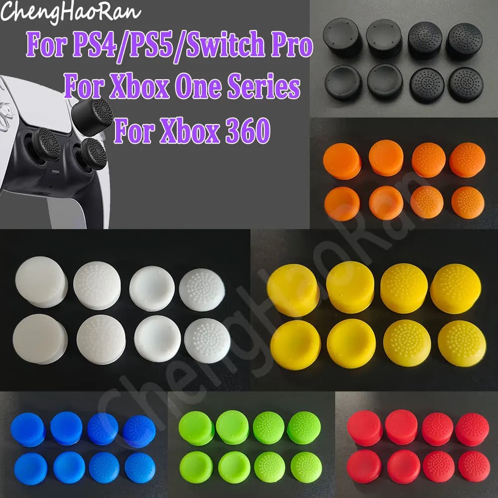 1Set 8in1Silicone Thumb Stick Grip Caps Compatibile con PS5/PS4/Xbox One/GameSir/Switch Pro Controller Joystick copertura protettiva