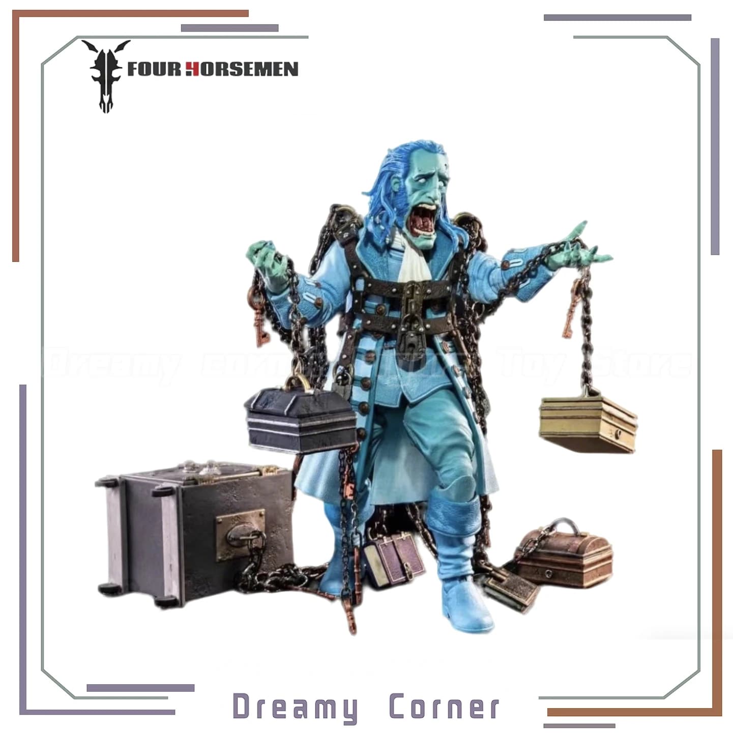 【Disponibile】Four Horsemen Studios Figura Obscura The Ghost of Jacob Marley Haunted Blue Action Figure