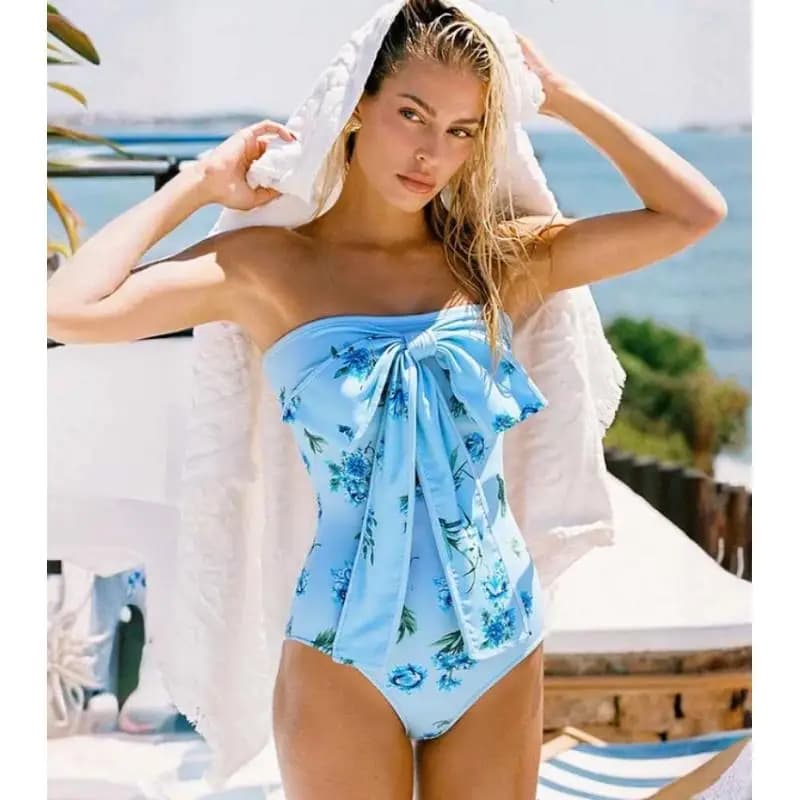 Flaxmaker 2026 Costume da Bagno Estivo Sexy con Spalle Scoperte, Gonna Stampata, Intero, per Feste in Spiaggia, Bikini Set