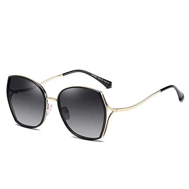 ZENOTTIC Fashion Oversized Polarized Sunglasses Women Geometric Vintage Gradient Shades UV400 Protection Metal Sun Glass
