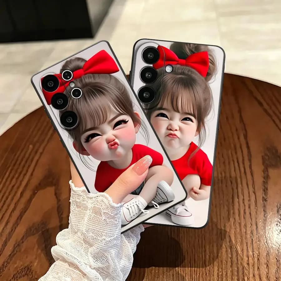 Funda Phone Cover Case for Samsung Galaxy S26 S23 S25 Ultra Note 20 Ultra 8 9 10 S21 FE S24 Plus S20 S10 S9 Cartoon Girl