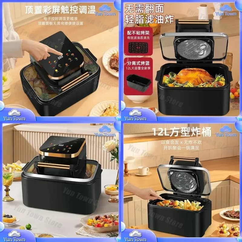 for Air Fryer Household Intelligent Multifunctional Large Capacity Visual Non-Flip Electric Fryer Electric Oven kitchen