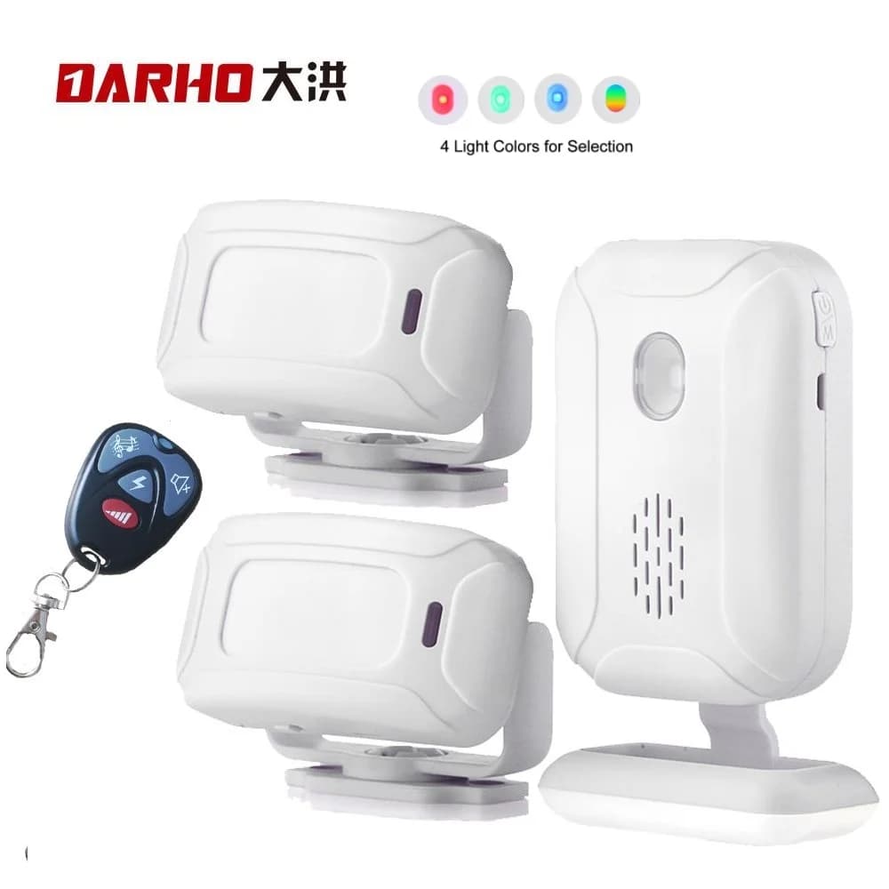 Darho Campanelli Radar a microonde a infrarossi Composito Doppia rilevamento Allarmi antifurto e protezione domestica Sensore di movimento del negozio di benvenuto