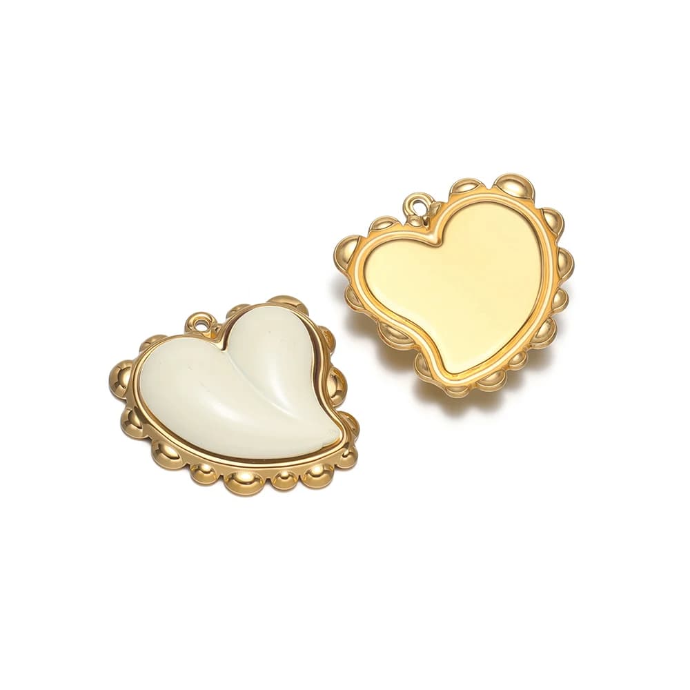 3 pezzi di ciondoli a forma di cuore in acciaio inossidabile con pietre artificiali per la creazione di gioielli fai da te, collane, bracciali, orecchini, forniture