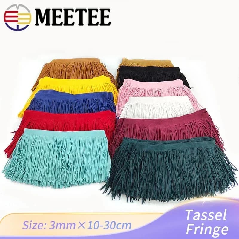 2 metri 10-30cm 3mm pelle scamosciata nappa frangia pizzo trim per cucire borsa abiti Decor nastro borsa fai da te accessori per vestiti