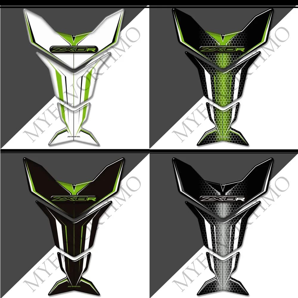 Motorcycle For Ninja ZX6R ZX-6R ZX 6R Protect Tank Pad Gas Fuel Oil Kit Knee Fairing 3D Stickers Decals 2017-2021