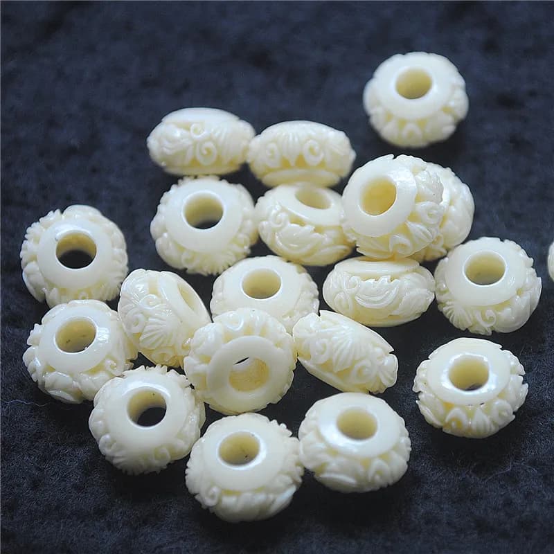 25PCS Forum Big Eurropean Ma6uciture Beads Powder Stone Materials 7X11MM 4.0MM Good For Women Fashion Bracelets Parts