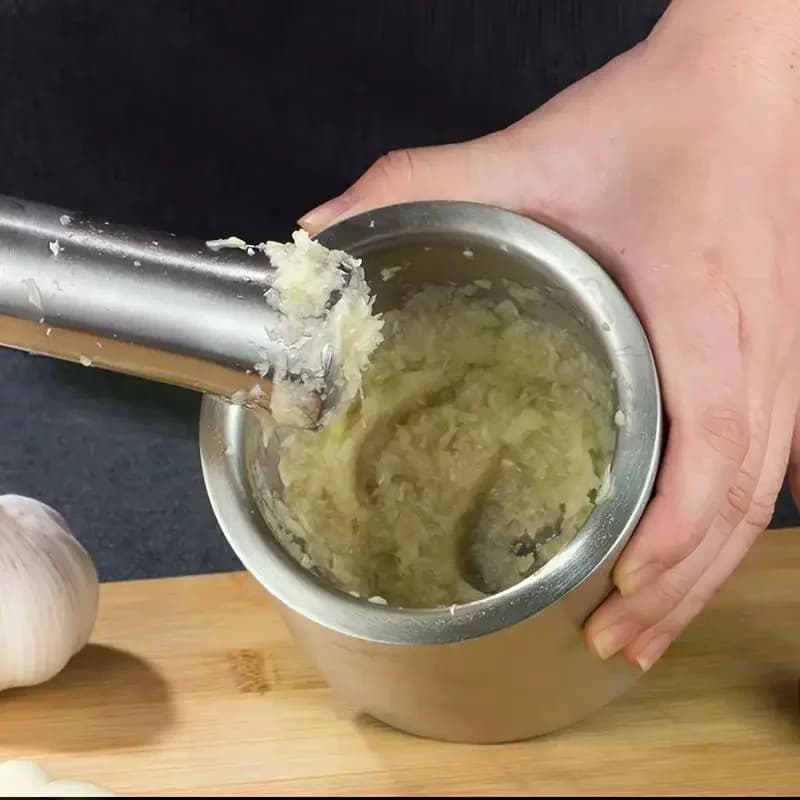 Set di mortaio e pestello antiruggine in acciaio inossidabile 304 Barattolo per schiacciatura per uso domestico Ciotola per macinazione spessa antiscivolo per spezie al limone Erbe