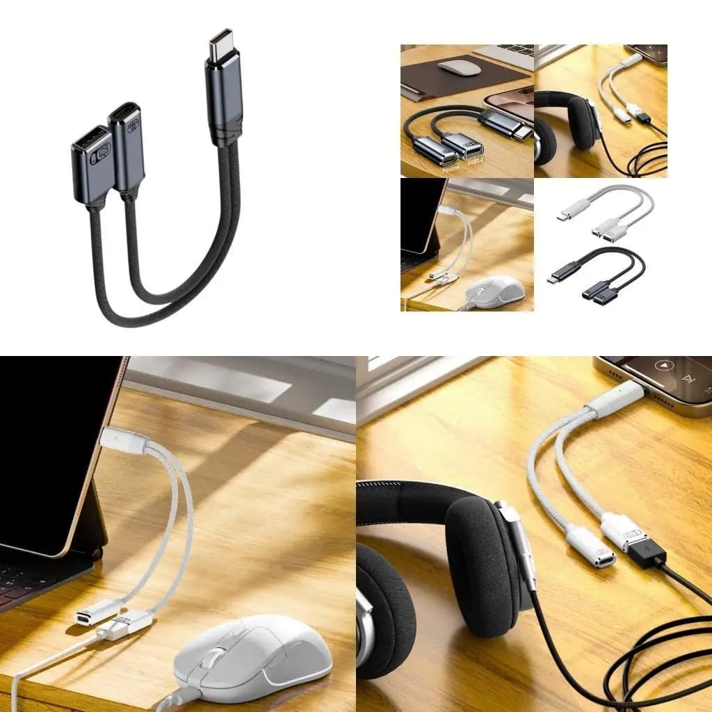 M5TD Tipo C a USB OTG e cavo adattatore per caricabatterie con uscita per tablet e laptop PD100W Ricarica dati a 480 Mbps