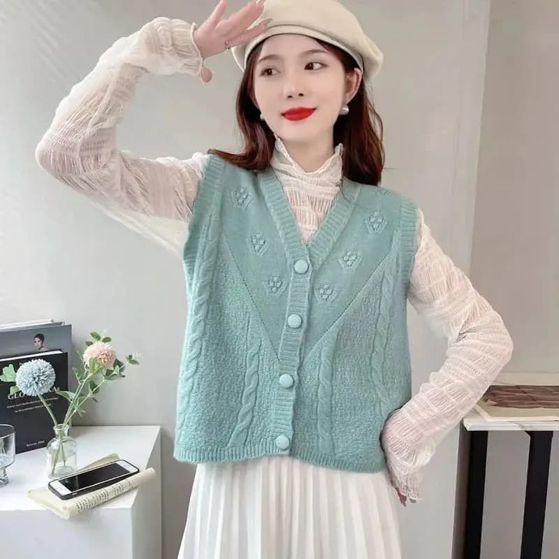 Gilet lavorato a maglia Gilet da donna Maglione Cardigan Gilet Abbigliamento primaverile e autunnale 2025 Nuovo top confortevole
