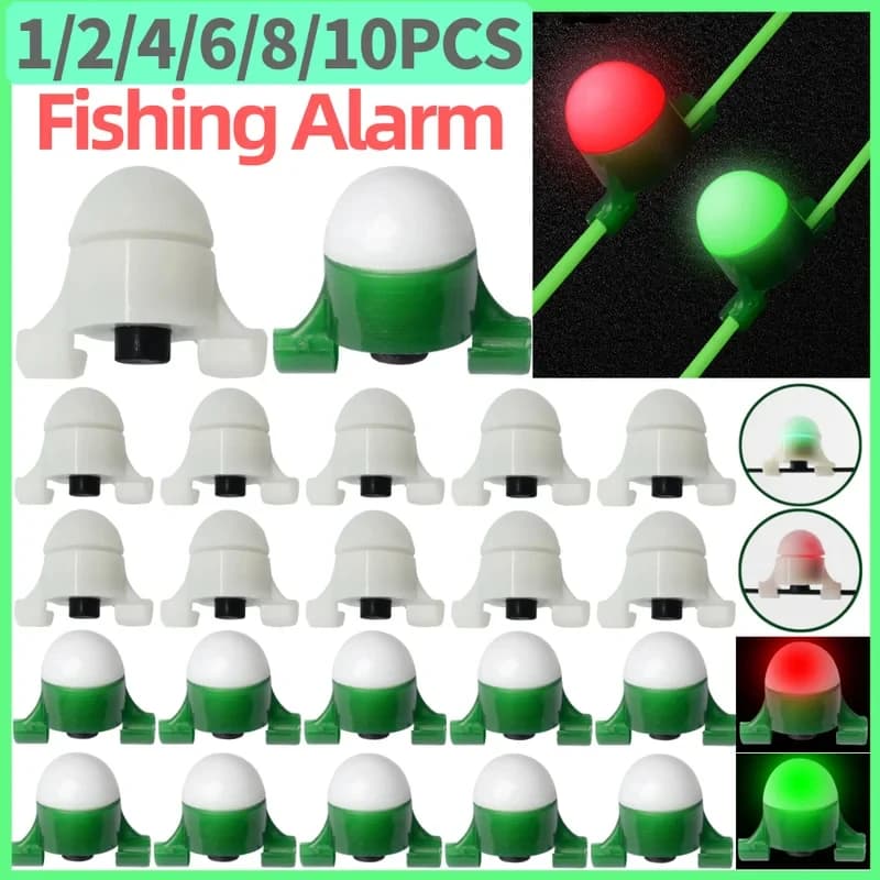 2-8 Pezzi Allarme LED per Pesca Notturna, Luce di Segnalazione per Canna da Pesca, Campanello Intelligente con Clip per Avviso di Abboccata, per Pesca Diurna e Notturna all'Aperto
