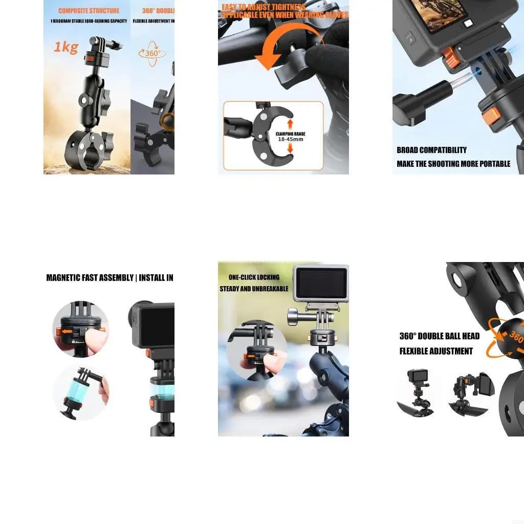 193A Supporto magnetico universale a sgancio rapido per action camera con rotazione 360 gradi
