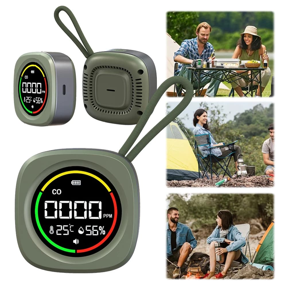 2/1PCS Portable Carbon Monoxide CO Detector 5 in 1 Air Quality Detector Mini Magnetic Carbon Monoxide Detector CO Monitors